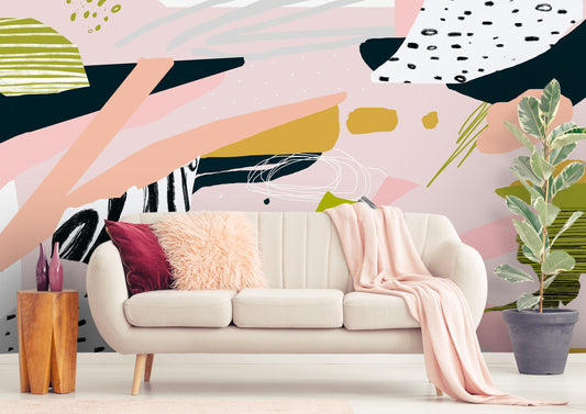 Abstract Matisse Mural | Abstract Removable Wallpaper for Living Room | Abstract Shapes Mural | Abstract Design Mural | Peel & Stick Mural