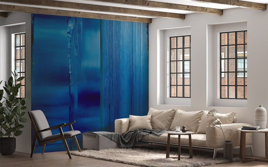 Blue Abstract Painting Wallpaper | Brush Stroke Mural | Blue Abstract Removable Wallpaper | Modern Abstract Wallpaper | Blue Abstract Mural