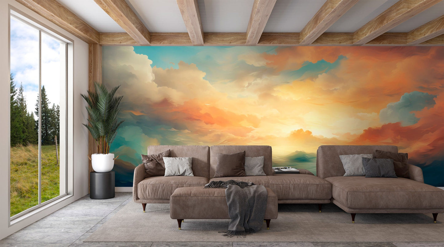 Sunset and Sky Background Mural
